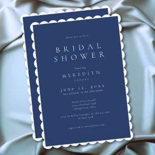 Moderne Minimalistische Elegante Blaue Brautparty Einladung