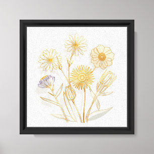 Moderne minimalistische elegante Blumenkunst Leinwanddruck