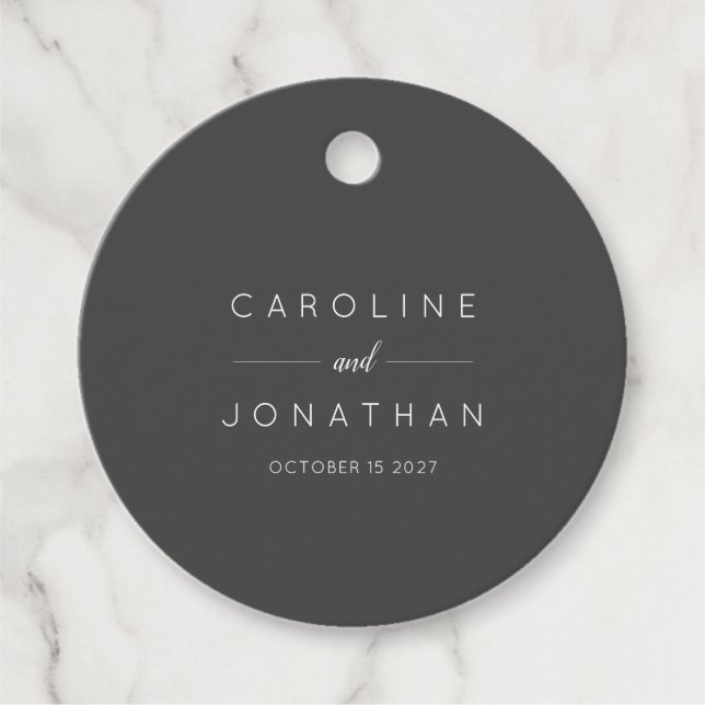 Moderne Minimalistische Elegante Custom Wedding Bl Geschenkanhänger (Vorderseite)