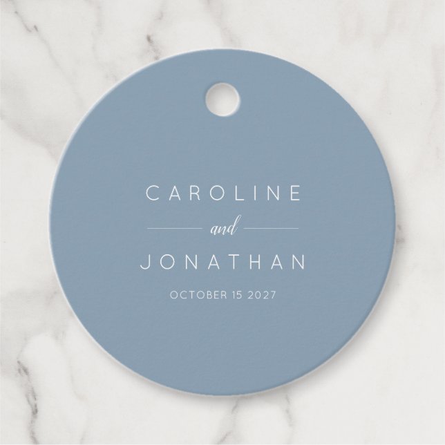 Moderne Minimalistische Elegante Custom Wedding Bl Geschenkanhänger (Vorderseite)