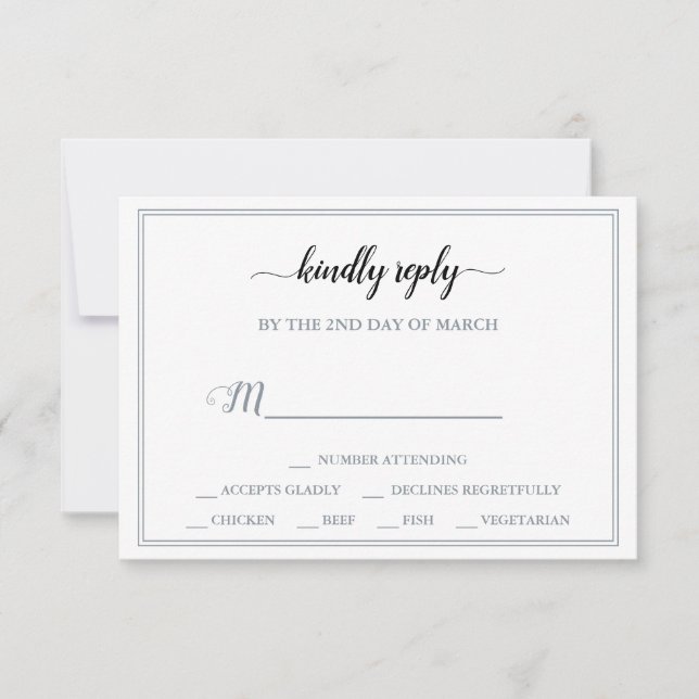 Moderne Minimalistische ✨ 💍 Elegante Einfache Hoc RSVP Karte (Vorderseite)