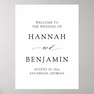 Moderne Minimalistische Elegante Einfache Hochzeit Poster
