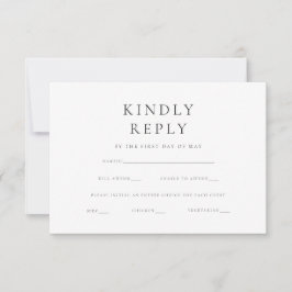 Moderne Minimalistische Elegante Einfache Hochzeit RSVP Karte