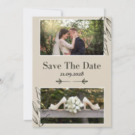 Moderne Minimalistische Elegante Einfache Hochzeit Save The Date