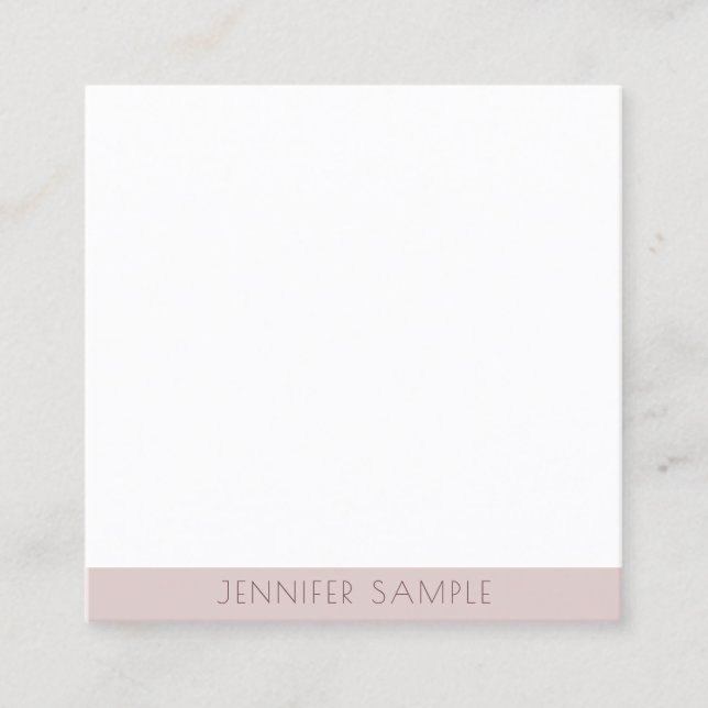 Moderne Minimalistische Elegante einfache Vorlage  Quadratische Visitenkarte (Vorderseite)