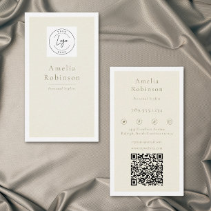 Moderne Minimalistische Elegante Elfenbein Profess Visitenkarte