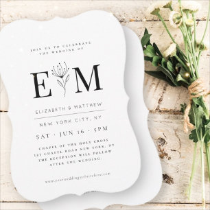 Moderne Minimalistische, elegante Foliage Einladung