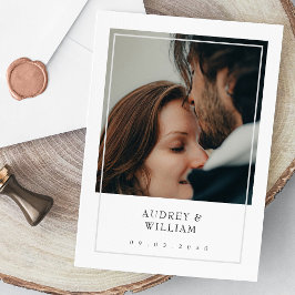 Moderne Minimalistische Elegante Foto Hochzeit Einladung