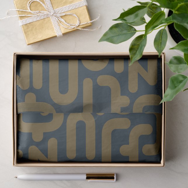 Moderne Minimalistische Elegante Geometrie Mitte d Seidenpapier (Geschenk)