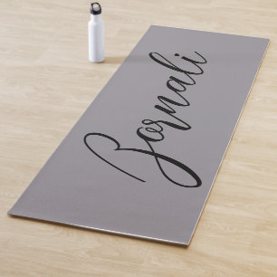 Moderne minimalistische elegante Grau und Schwarz Yogamatte