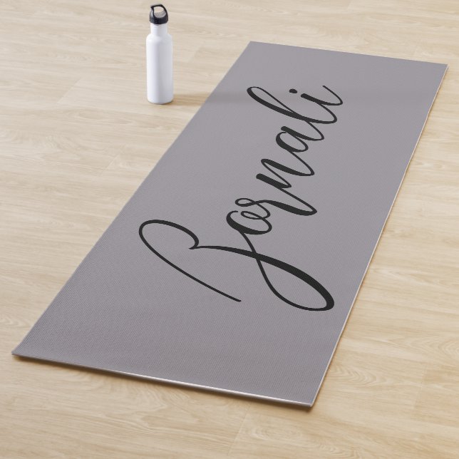 Moderne minimalistische elegante Grau und Schwarz Yogamatte (Beispiel)