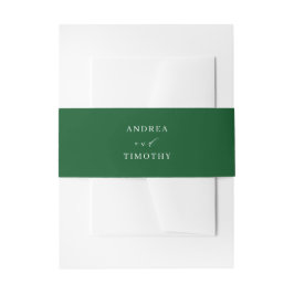 Moderne Minimalistische Elegante Grüne Hochzeit Einladungsbanderole