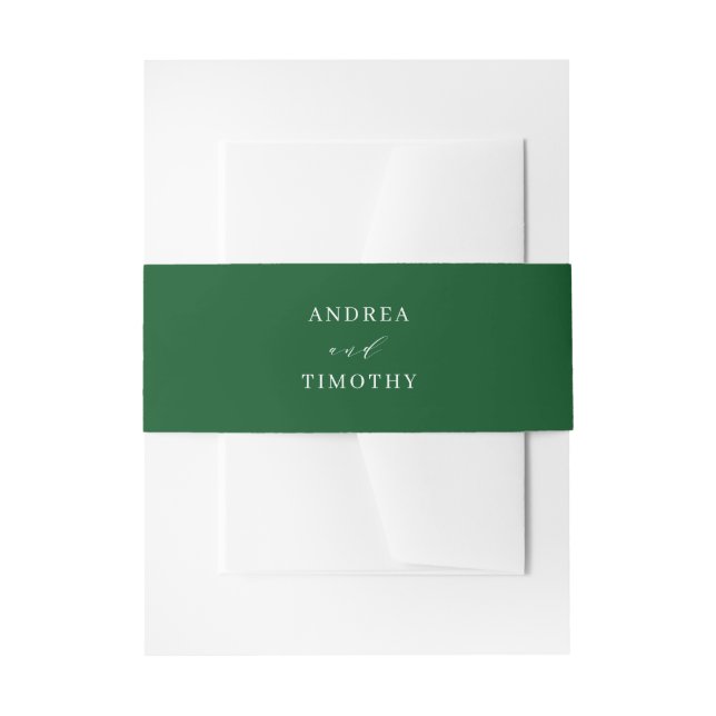 Moderne Minimalistische Elegante Grüne Hochzeit Einladungsbanderole (Vorderseite Beispiel)