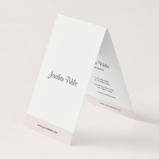 Moderne Minimalistische Elegante Handschrift Beruf Visitenkarten (Vorderseite)