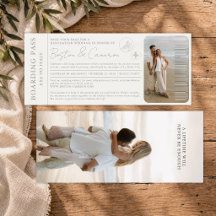 Moderne minimalistische elegante Hochzeit Boarding