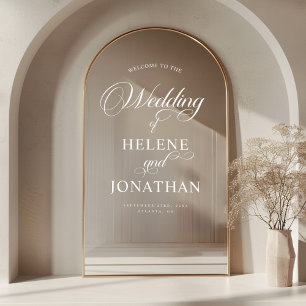 Moderne Minimalistische Elegante Hochzeit Willkomm Fensteraufkleber