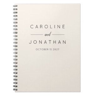 Moderne Minimalistische, elegante Hochzeitscreme Notizblock