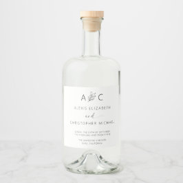 Moderne Minimalistische Elegante Hochzeitslima Alkoholflaschenetikett