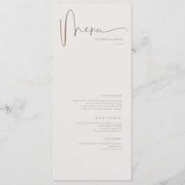 Moderne Minimalistische Elegante Klassische Hochze Menükarte