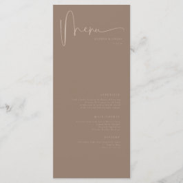 Moderne Minimalistische Elegante Klassische Hochze Menükarte