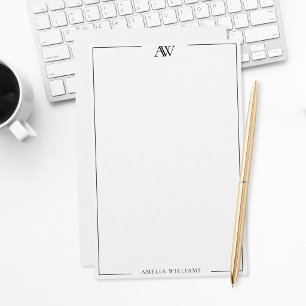 Moderne minimalistische elegante Monogramm Briefpapier