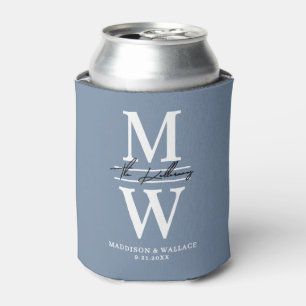 Moderne Minimalistische Elegante Monogramm-Hochzei Dosenkühler