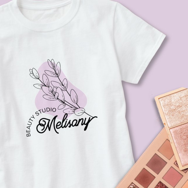 Moderne Minimalistische Elegante Rosa Blumen Kunst T-Shirt (Von Creator hochgeladen)