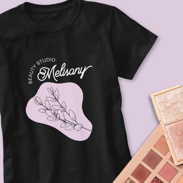 Moderne Minimalistische Elegante Rosa Blumen Kunst T-Shirt (Von Creator hochgeladen)