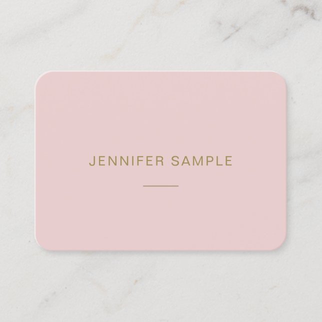 Moderne Minimalistische elegante rosa Visitenkarte (Vorderseite)