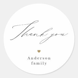 Moderne minimalistische elegante Schriftart dankes Runder Aufkleber