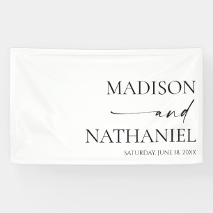 Moderne Minimalistische, elegante Schwarze Hochzei Banner