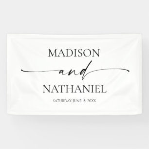 Moderne Minimalistische, elegante Schwarze Hochzei Banner
