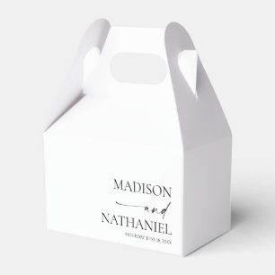 Moderne Minimalistische, elegante Schwarze Hochzei Geschenkschachtel
