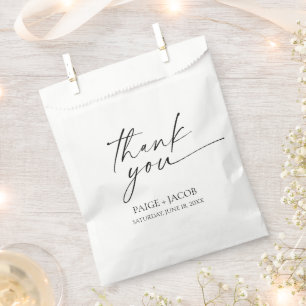 Moderne Minimalistische, elegante Schwarze Hochzei Geschenktütchen