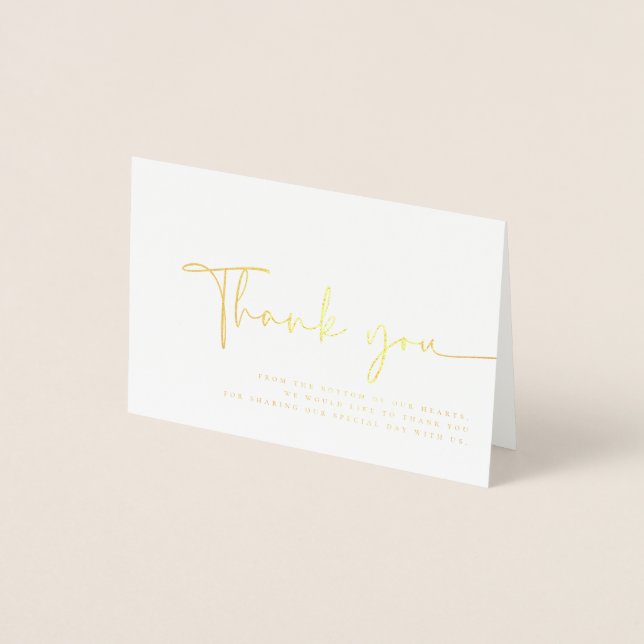 Moderne Minimalistische Elegante Simple Wedding Da Folienkarte (Vorderseite)