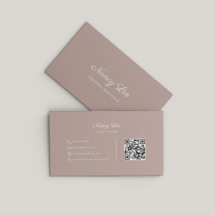 Moderne minimalistische elegante Skript-QR-Code Visitenkarte