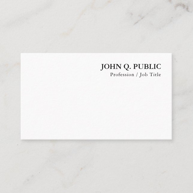 Moderne Minimalistische Elegante Trendy Template Visitenkarte (Vorderseite)