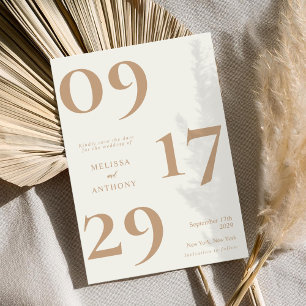 Moderne Minimalistische Elfenbein-Hochzeit Save The Date
