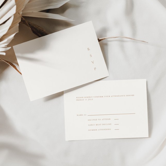Moderne Minimalistische Elfenbein-RSVP-Karte RSVP Karte (Von Creator hochgeladen)