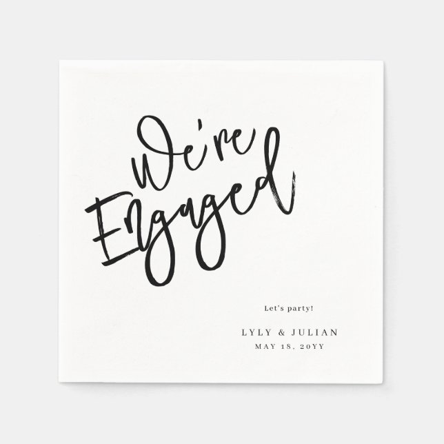 Moderne Minimalistische Engagement Partei Napkins Serviette (Vorderseite)