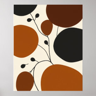 Moderne Minimalistische Erdige Abstrakte Silhouett Poster