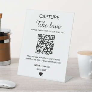 Moderne Minimalistische Erfassung der Liebe QR Cod Sockelschild