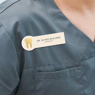 Moderne minimalistische falsche Goldzahn-Dental Namensschild