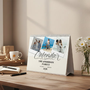 Moderne Minimalistische Familien-Foto-Collage-Kale Kalender