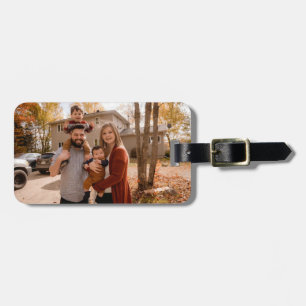 Moderne minimalistische Familienfoto-Erinnerung Gepäckanhänger