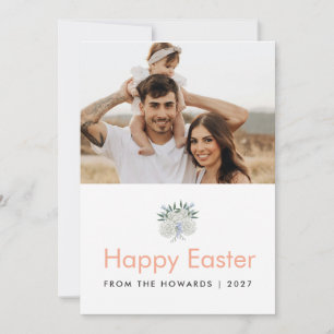 Moderne minimalistische Familienfoto-Frohe Ostern Feiertagskarte