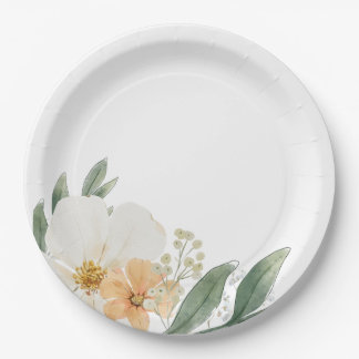 Moderne minimalistische Farmhaus-Blumen-Papiertell Pappteller