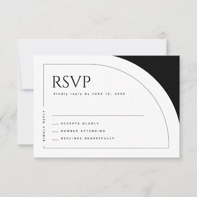 Moderne, Minimalistische, feine Bogenpfeife RSVP Karte (Vorderseite)