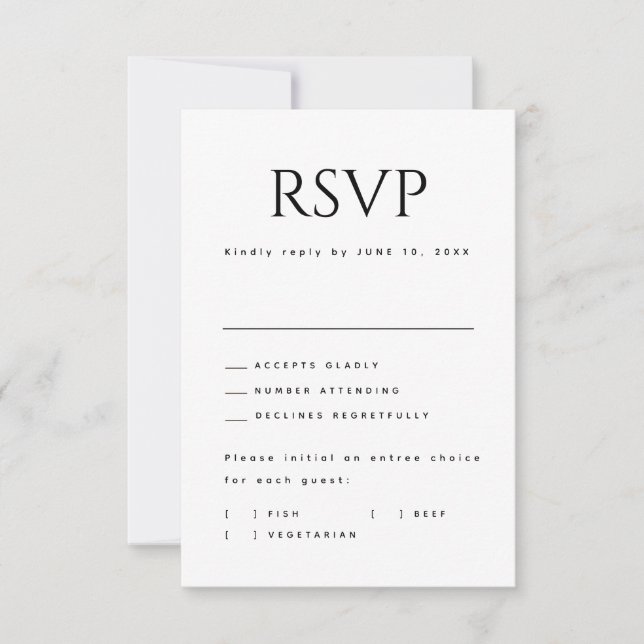 Moderne Minimalistische, fette Arch Detail Hochzei RSVP Karte (Vorderseite)