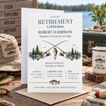 Moderne minimalistische Fishing-Ruhestandsfeier